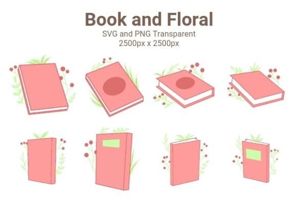 Book and Aesthetic Floral Graphics for Modern Illustrations