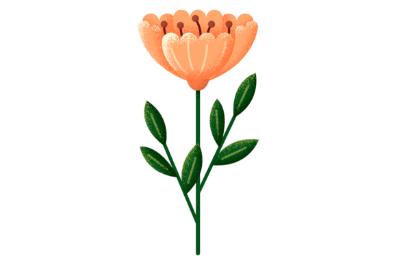 Bright Flower Icon. Color Botany. Floral Graphics and Illustrations