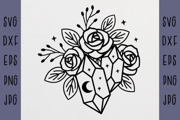 Diamonds with Floral Composition Svg Graphics and Illustrations Review