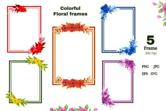 Floral Bouquet Frames Clipart for Modern Graphics and Illustrations