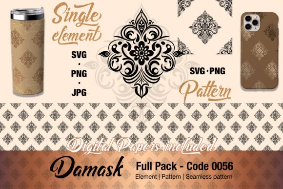 Floral Damask Motif Element Pack - 0056 Graphics & Illustrations Review