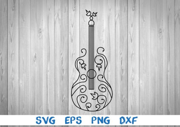 Floral Guitar Graphics and Illustrations for Local Branding
