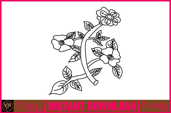 Floral Line Art Flower SVG Elements 91 Graphics and Illustrations Review
