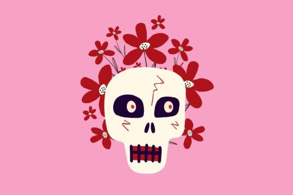 Floral Skull SVG Clipart Graphics and Illustrations Review