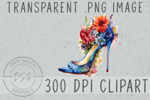 Floral Watercolor High Heel Clip Art Graphics and Illustrations Review