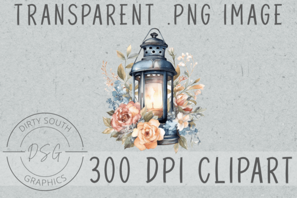 Floral Watercolor Lantern Clip Art Graphics & Illustrations Review