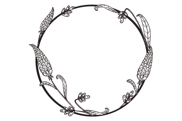 Floral Wreath Frame. Decorative Elegant Graphics and Illustrations Review