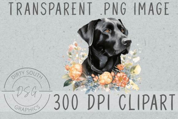 Labrador Retriever Floral Clip Art Graphics and Illustrations Review