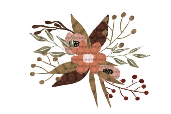 Plain Soft Watercolor Floral Arrangement Graphics and Illustrations