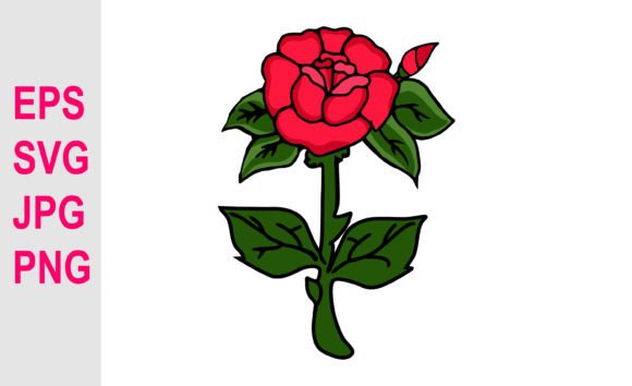 Red Rose Floral Vector Illustration SVG Review