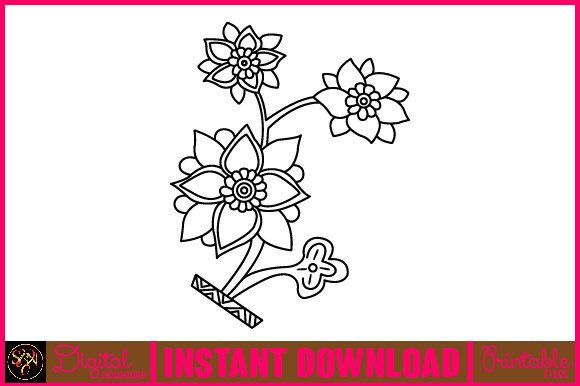 Review: Floral Line Art Flower SVG Elements 98
