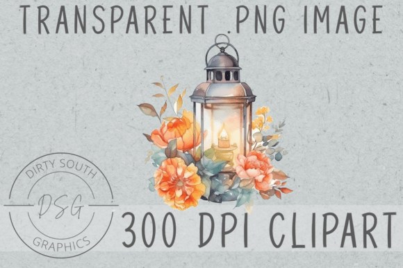 Watercolor Floral Lantern Clip Art Graphics and Illustrations Review