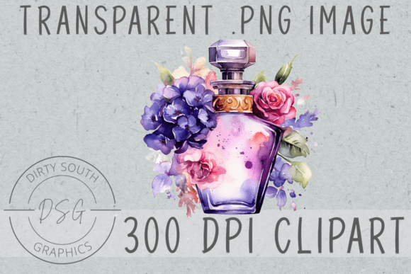 Watercolor Floral Perfume Bottle Image: Graphics and Illustrations Review