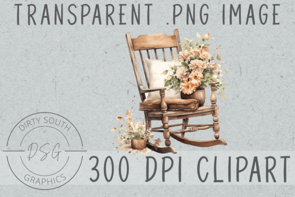 Watercolor Floral Rocking Chair Graphics and Illustrations Review